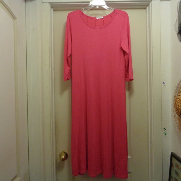 BARBIECORE HOT TOUCH HOT PINK JERSEY MIDI DRESS M - Picture 1 of 9
